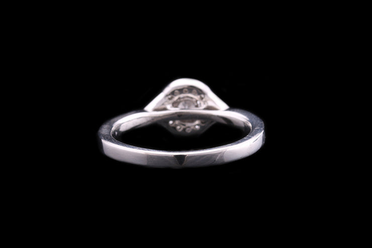 Platinum Diamond Target Ring with Diamond Shoulders