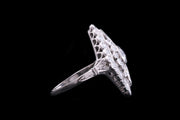 Art Deco Platinum and 10% Iridium Diamond Marquise Dress Ring