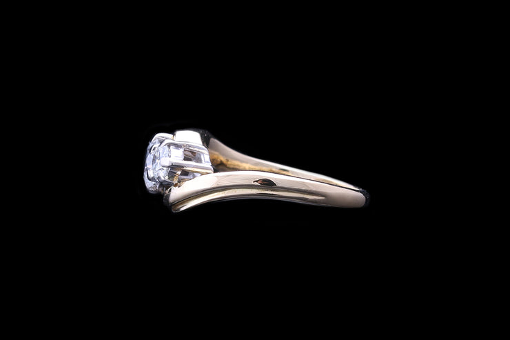 18ct Yellow Gold Diamond Three Stone Ring with Twist Shoulders