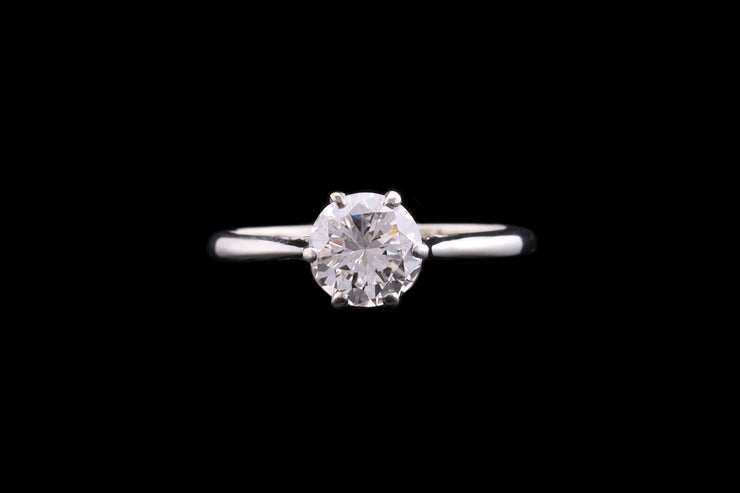Art Deco 18ct White Gold Diamond Single Stone Ring