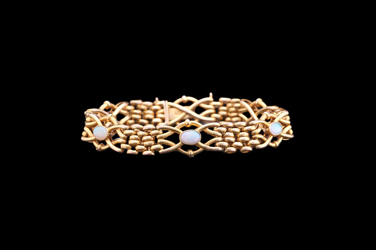Victorian 9ct Yellow Gold Opal Gate Bracelet