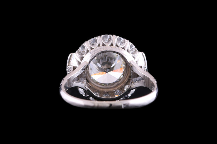 18ct White Gold Diamond Dress Ring with Engraved Shoulders