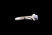 18ct Yellow Gold Diamond Two Stone Twist Ring with Diamond Shoulders