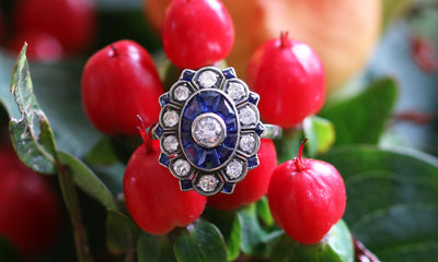 Latest Advert - 18ct White Gold Diamond and Sapphire Cluster Ring