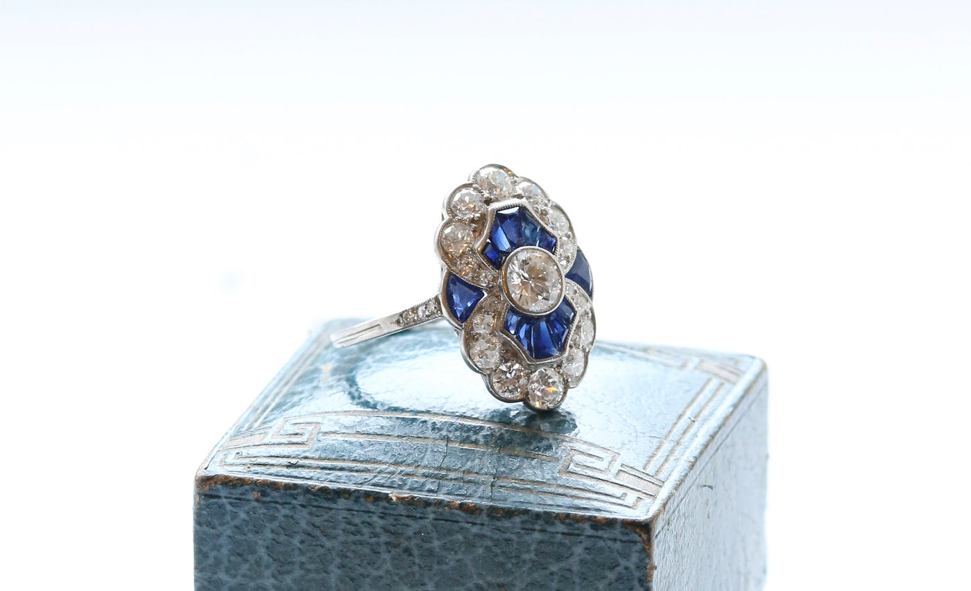 Latest Advert - Platinum Diamond and Sapphire Dress Ring
