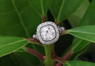 Latest Advert - Platinum Diamond Cushion Cut Target Ring