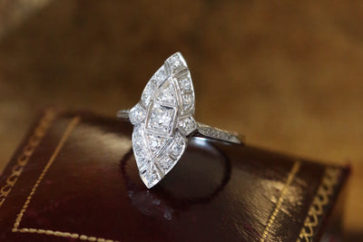 Latest Advert - Art Deco Platinum Diamond Marquise Dress Ring