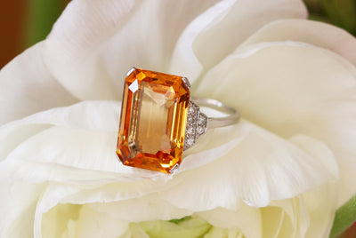 Latest Advert - Platinum Diamond and Imperial Topaz Dress Ring