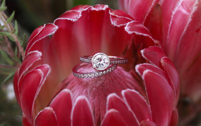Latest Advert - Platinum Diamond Single Stone Ring with Diamond Shoulders & a Platinum Diamond Half Eternity Ring
