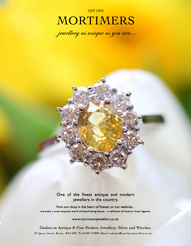 Latest Advert – 18 ct White Gold Yellow Sapphire and Diamond Cluster Ring