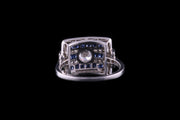 Art Deco Platinum Diamond and Sapphire Dress Ring