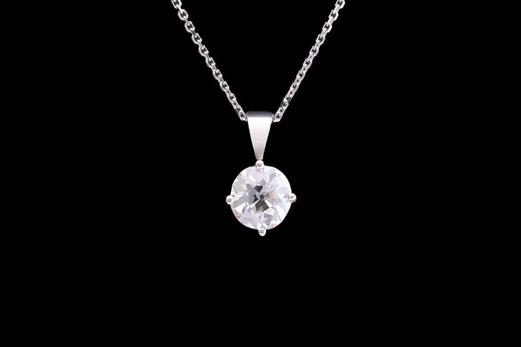 Platinum Diamond Solitaire Pendant