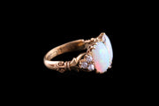 18ct Yellow Gold Opal and Diamond Ring