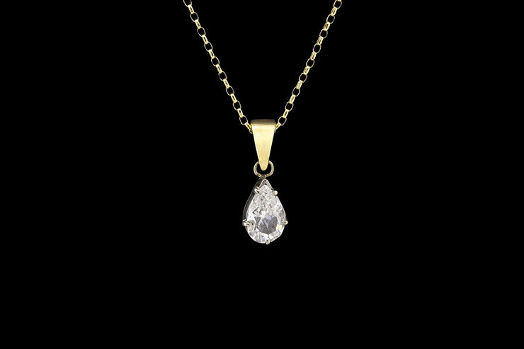 18ct Yellow Gold Diamond Solitaire Pendant