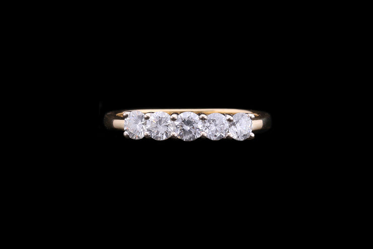 18ct Yellow Gold and White Gold Diamond Five Stone Ring