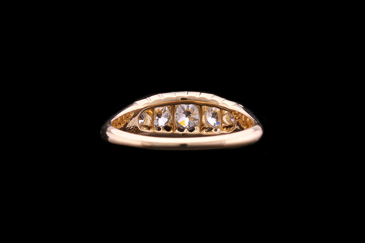 Victorian 18ct Yellow Gold Diamond Graduated Five Stone Ring