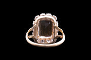 Victorian 18ct Yellow Gold and Silver Diamond and Citrine Dress Ring