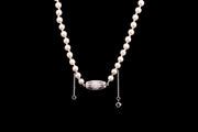Art Deco Graduated Cultured Pearl Strand with Diamond Clasp