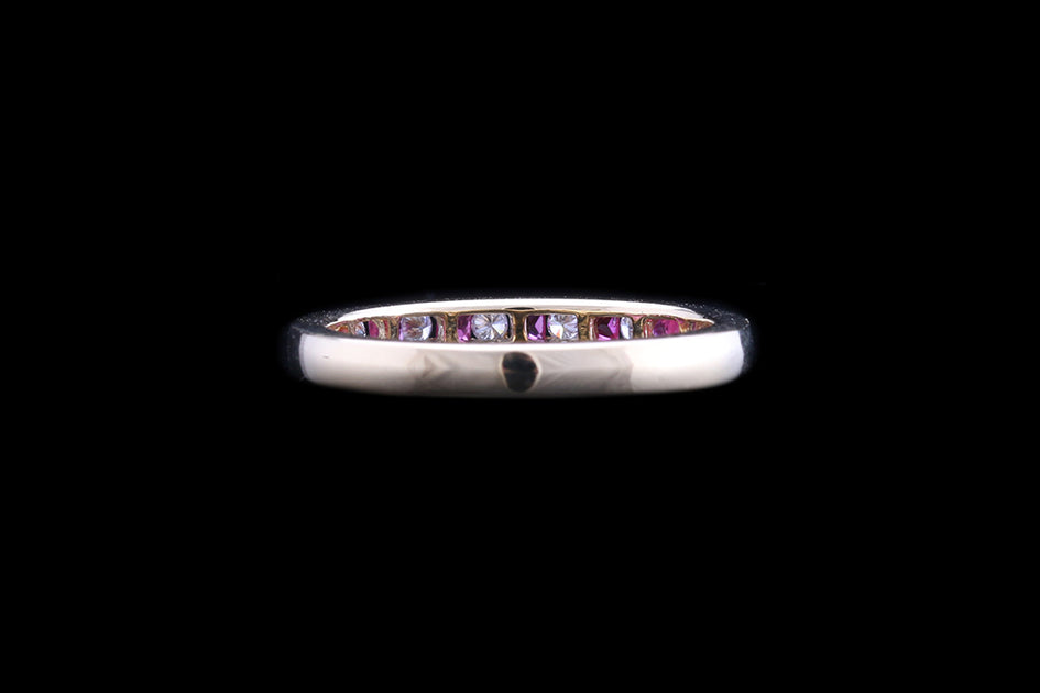 18ct Yellow Gold Diamond and Ruby Half Eternity Ring – Mortimers Jewellers