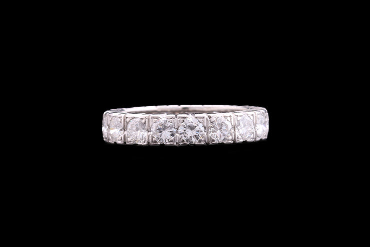 French 18ct White Gold Diamond Full Eternity Ring