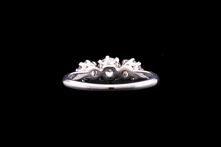 Art Deco Platinum and 18ct White Gold Diamond Three Stone Ring