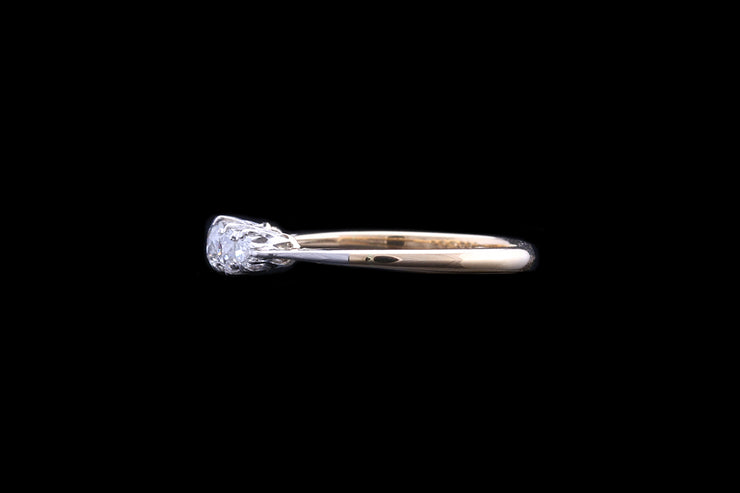 Edwardian 18ct Yellow Gold and Platinum Diamond Five Stone Ring