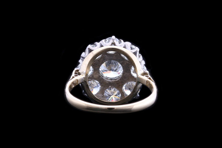 18ct Yellow Gold and White Gold Diamond Cluster Ring