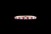 18ct Yellow Gold and White Gold Diamond and Ruby Half Eternity Ring