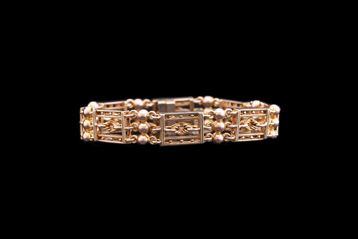 Victorian 15ct Yellow Gold Gate Bracelet