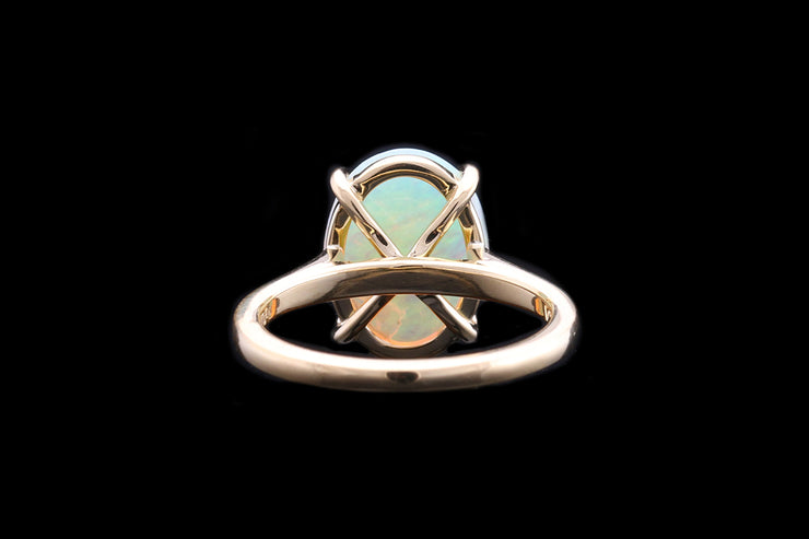 18ct Yellow Gold Opal Single Stone Ring