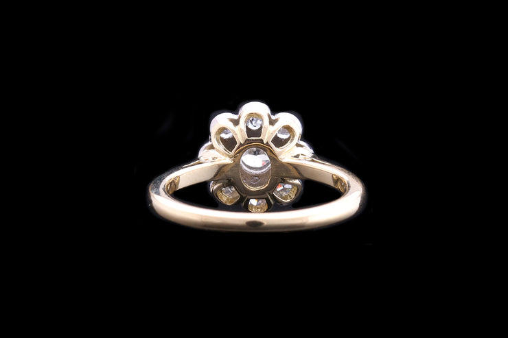 18ct Yellow Gold and White Gold Diamond Cluster Ring