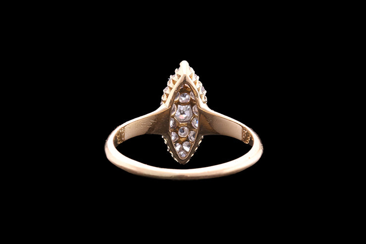 Victorian 18ct Yellow Gold Diamond Marquise Dress Ring