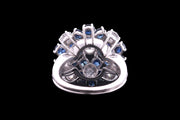18ct White Gold Diamond and Sapphire Dress Ring