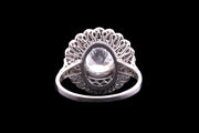 Platinum Diamond Dress Ring with Diamond Fretwork Border