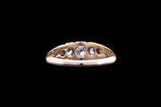 Victorian 18ct Yellow Gold Diamond Graduated Five Stone Ring