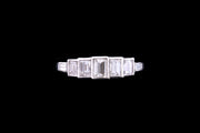 18ct White Gold Diamond Graduated Five Stone Ring with Diamond Shoulders