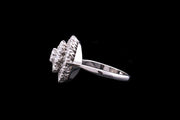 18ct White Gold Diamond Double Cluster Ring