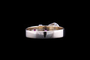 Victorian 18ct Yellow Gold and Platinum Diamond and Ruby Buckle Ring