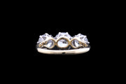 Art Deco 18ct Yellow Gold Diamond Three Stone Ring