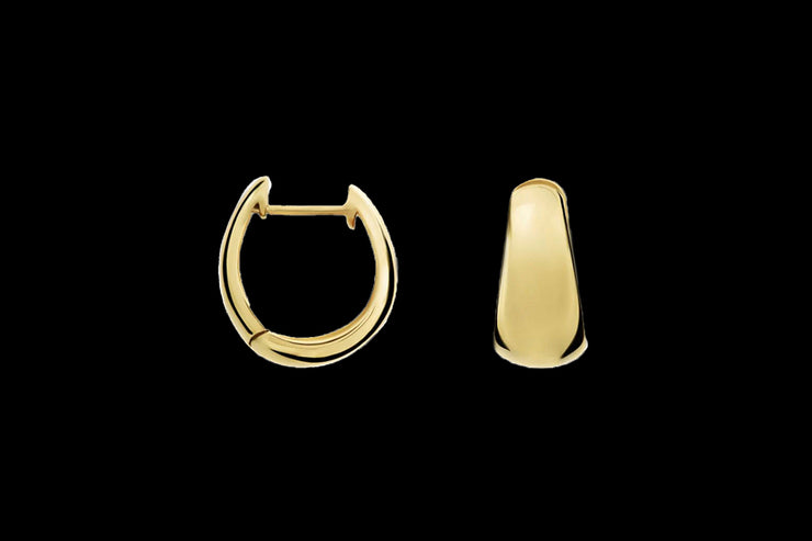 9ct Yellow Gold Tapered Hoop Earrings