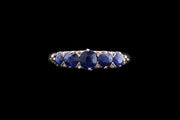 Victorian 18ct Yellow Gold Sapphire Five Stone Ring with Diamond Sparks