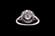 Edwardian Platinum Diamond Circular Target Ring