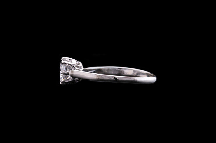 Art Deco Platinum and 18ct White Gold Diamond Single Stone Ring