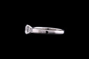 De Beers Platinum Diamond Single Stone Ring with Diamond Shoulders