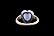 Victorian 18ct Yellow Gold and Silver Diamond and Moonstone Heart Cluster Ring