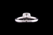 18ct White Gold Diamond Halo Ring with Diamond Shoulders