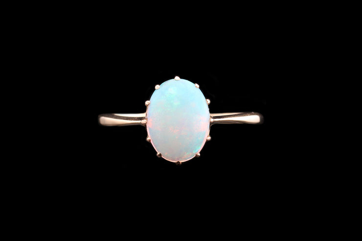 Victorian 18ct Yellow Gold Opal Single Stone Ring