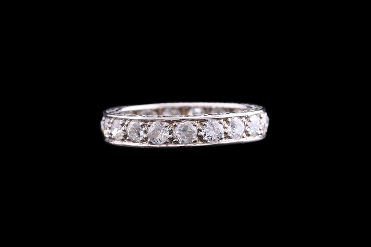 Art Deco Platinum Diamond Full Eternity Ring