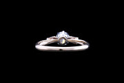 18ct Yellow Gold and Platinum Diamond Single Stone Ring with Diamond Shoulders