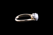 Art Deco 18ct Yellow Gold and White Gold Diamond Three Stone Twist Ring